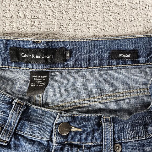 Calvin Klein‎ Jeans Straight Leg Mens Size 32X27.5 Blue Denim Medium Wash - Picture 3 of 8